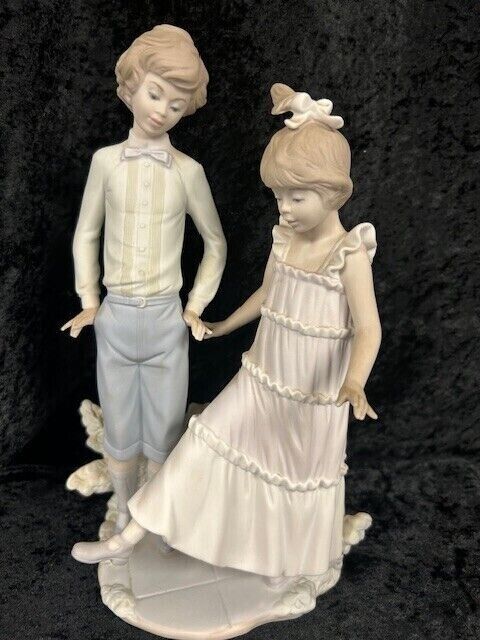 Lladro Figurine # 5426 "One, Two, Three," Boy & Girl Dancing. Matte Finish.