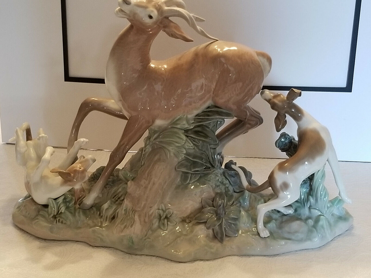 Lladro Deer Hunting **Rare** Mint Condition**Large