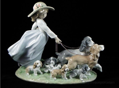 LLADRO *****PUPPY PARADE**** GIRL WITH DOG FIGURINE Retail$1599