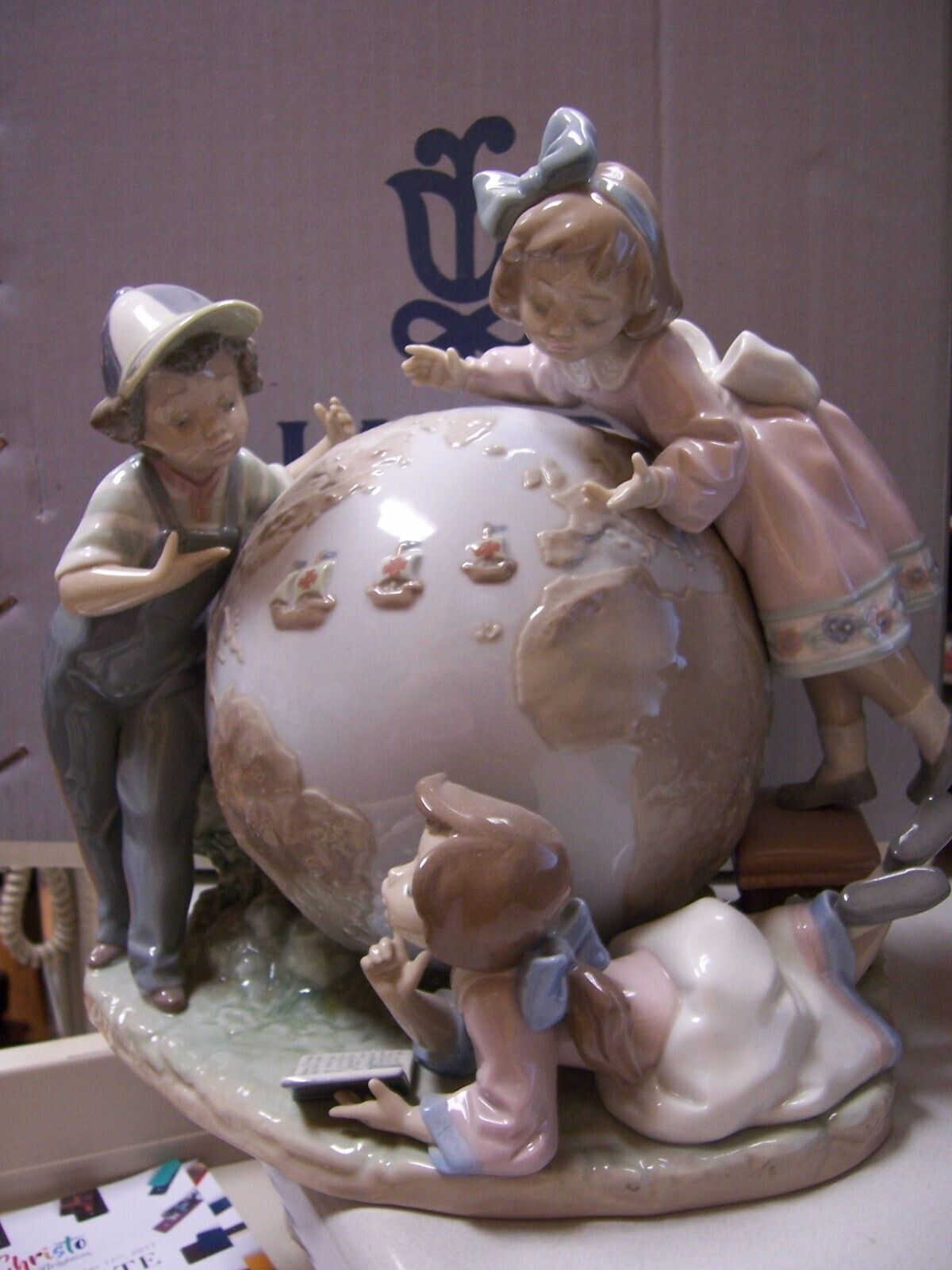 LLADRO #5847 THE VOYAGE OF COLUMBUS BNIB CHILDREN GLOBE 1992 LIMITED