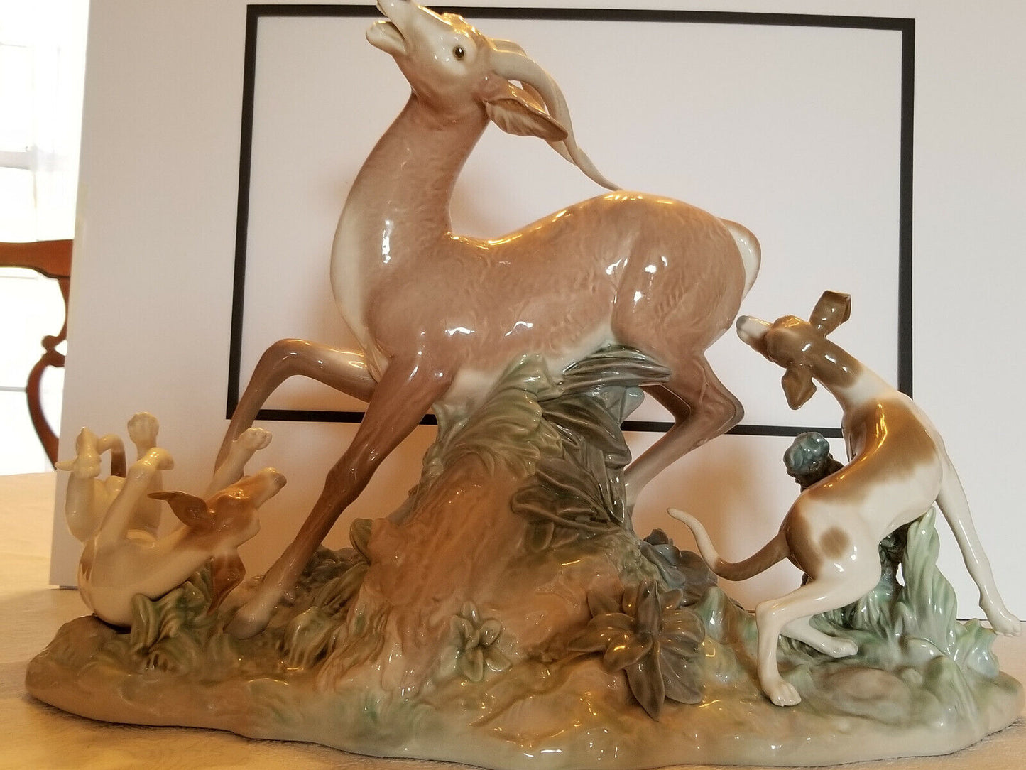 Lladro Deer Hunting **Rare** Mint Condition**Large