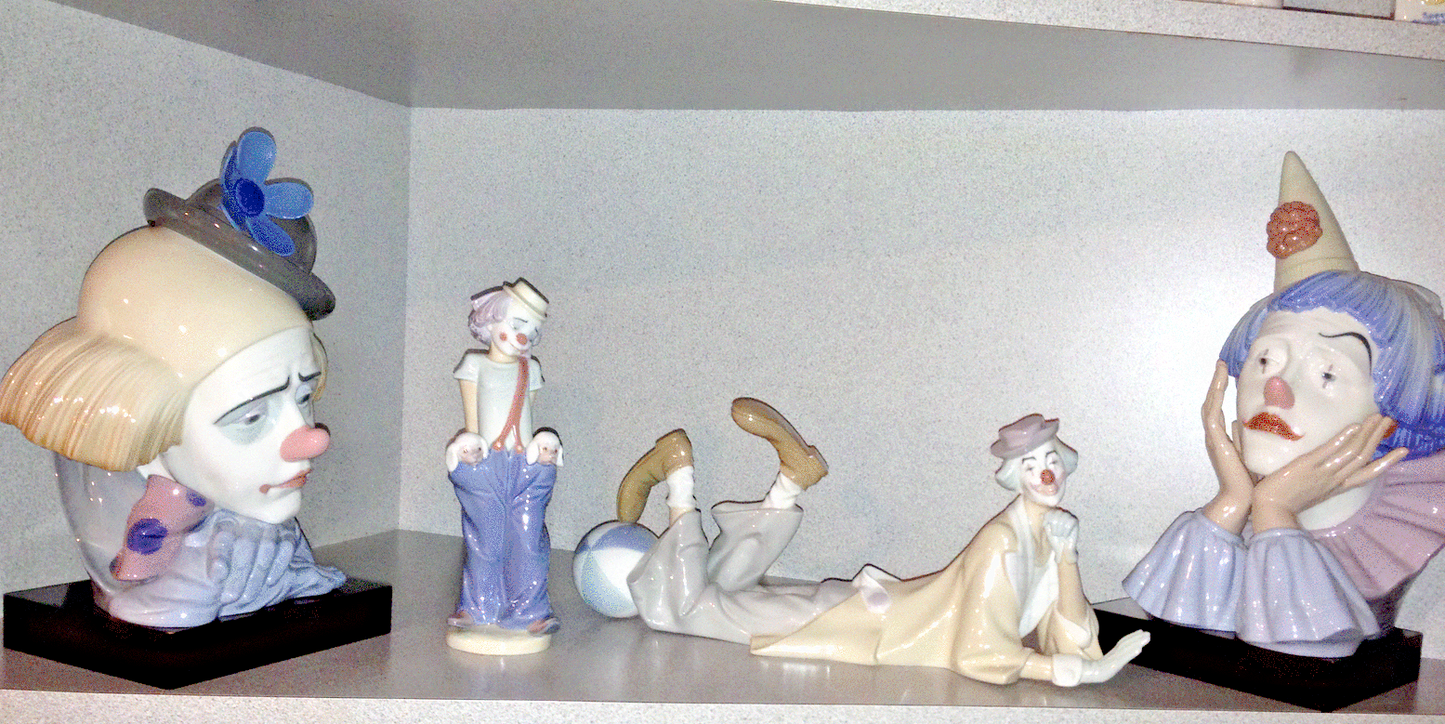 LLADRO CLOWN SET of 4- Adorable!!!! $1800 + value