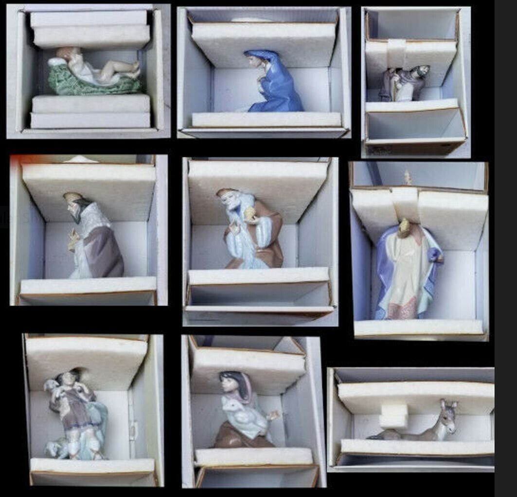 LLADRO LARGE NATIVITY SET **NEW IN BOXES *** including Cow shown in other pic.