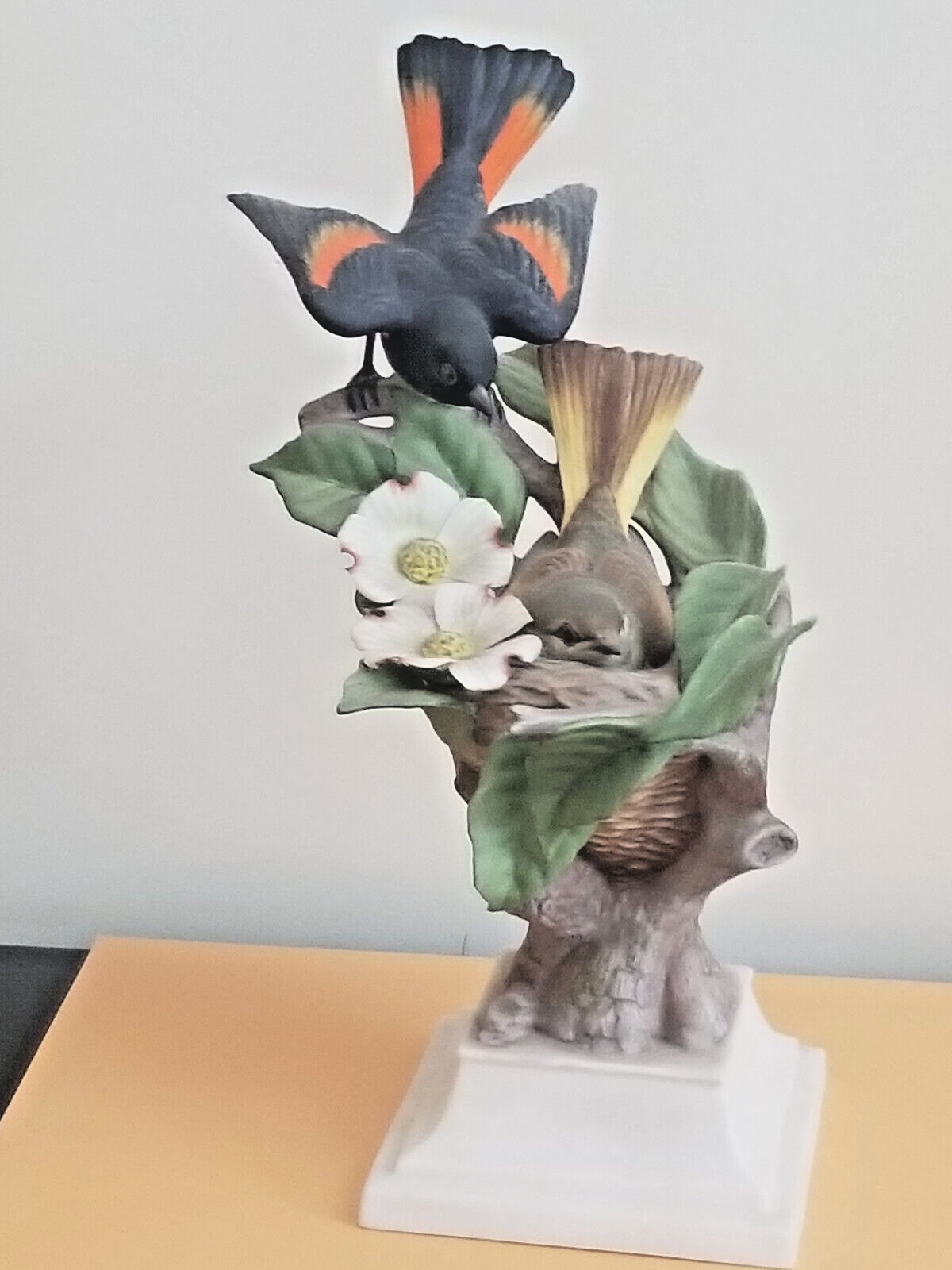 Boehm Porcelain BIRD / FLOWER Sculpture *American Redstars *LIMITED EDITION*