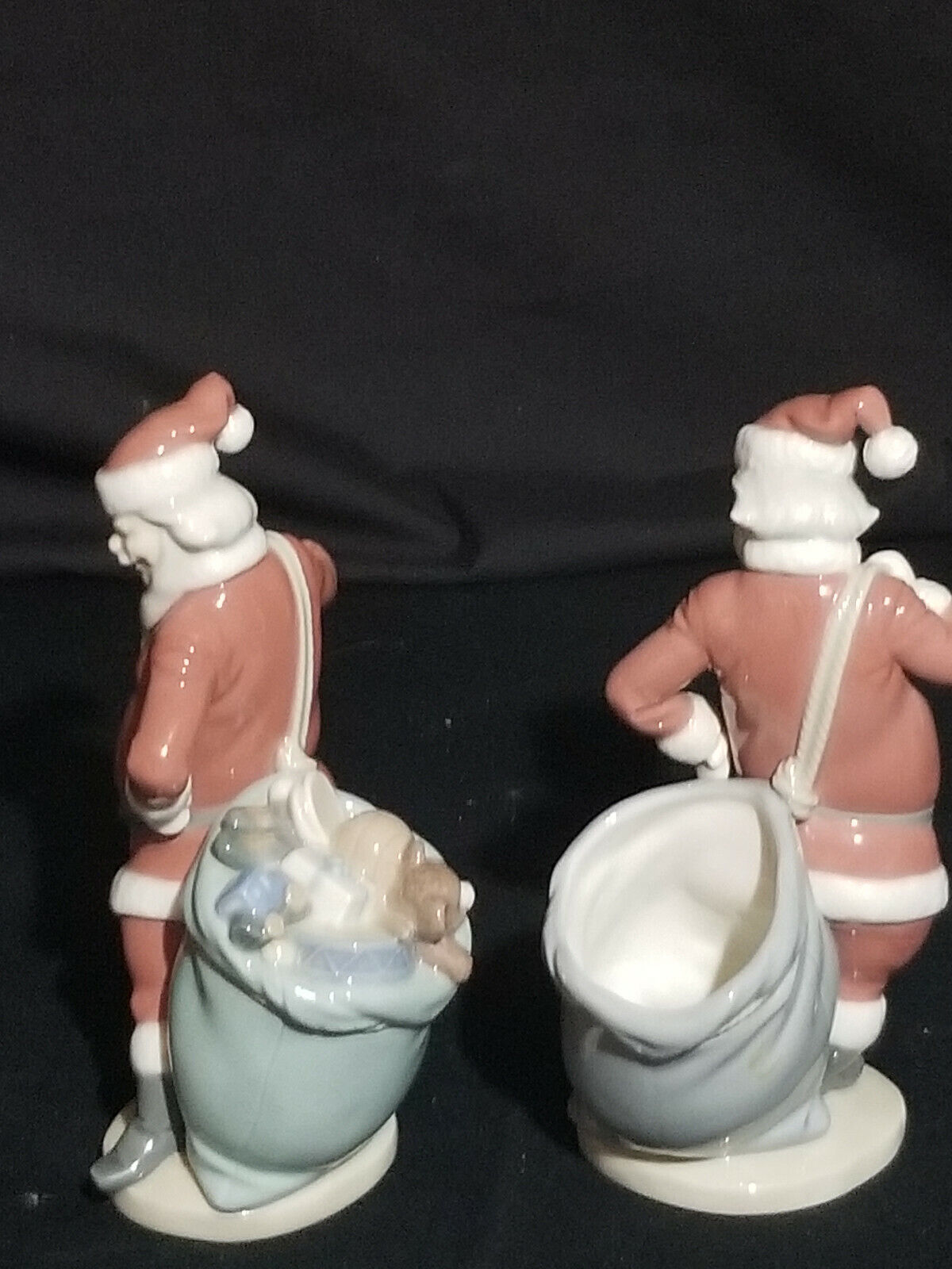 LLADRÓ 2 Rare SANTA CLAUS w/ TOYS/empty Sack 4904 & 4905 *ssued Year 1974-78